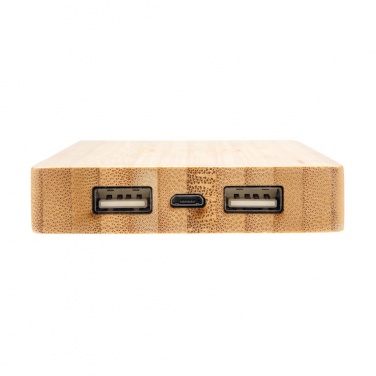 Logo trade liikelahja kuva: Bamboo 4000 mAh:n langaton 5W varavirtalähde