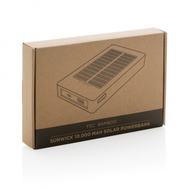 Logotrade mainoslahjat kuva: Sunwick 10.000 mAh bambuinen aurinkovoimapankki