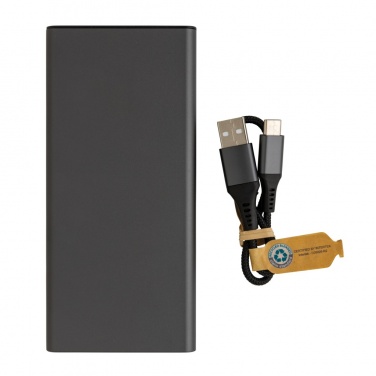 Logotrade mainoslahja tuotekuva: Terra RCS 18W virtapankki 10000mAh kierrätetystä alumiinista