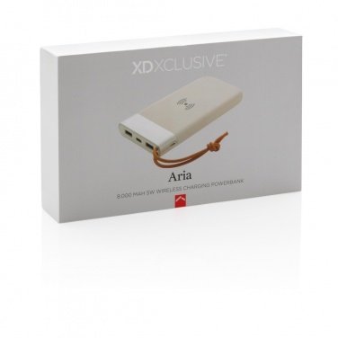 Logo trade mainoslahjat tuotekuva: Aria 8000 mAh 5 W:n langaton varavirtalähde
