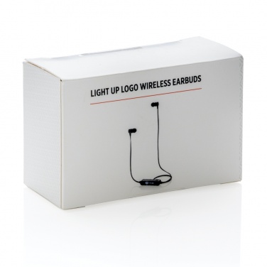 Logotrade mainostuote tuotekuva: Light up logo langattomat nappikuulokkeet