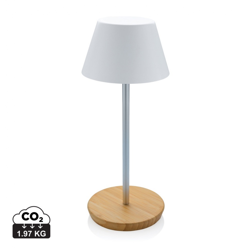 Logo trade liikelahjat mainoslahjat kuva: Pure Glow USB-ladattava pöytälamppu RCS muovista