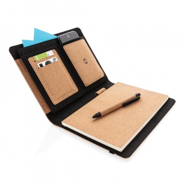 Logotrade mainostuotet kuva: Deluxe korkki portfolio A5 kynällä