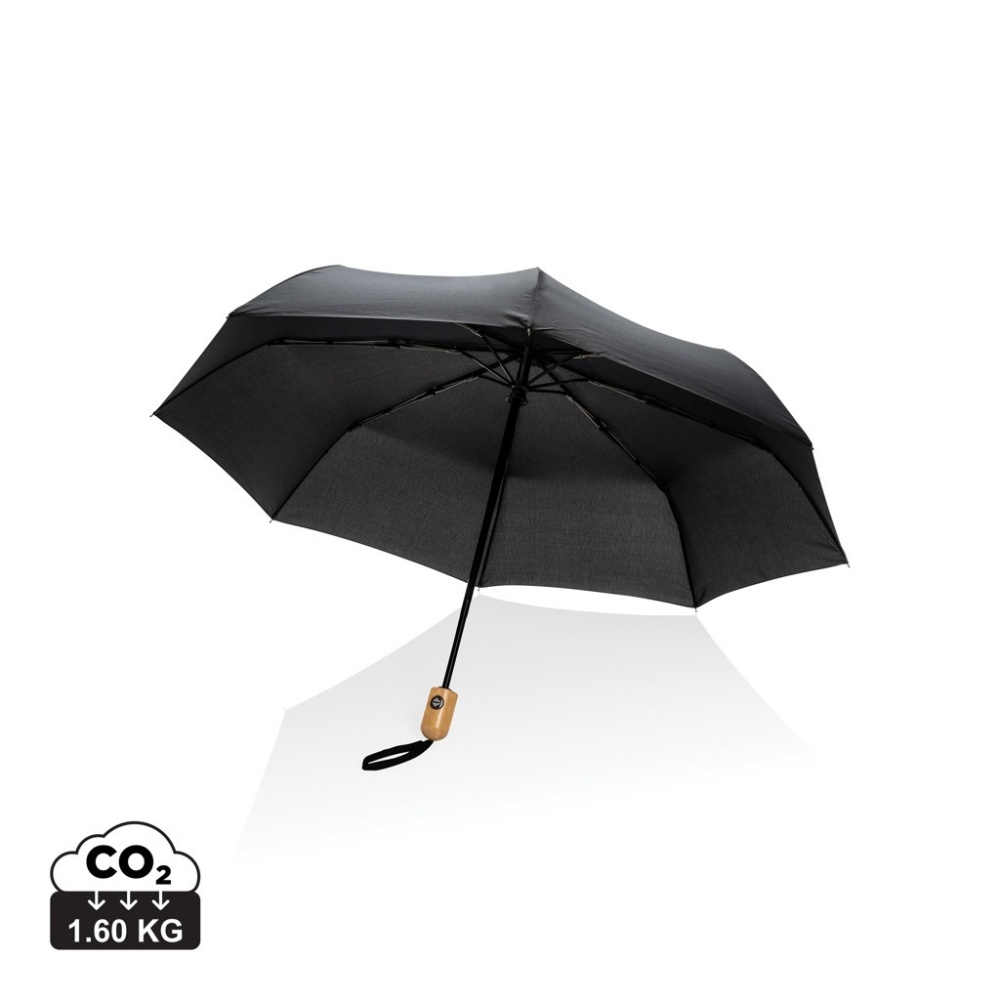 Logo trade mainostuote kuva: 21" Impact AWARE™ RPET 190T auto open/close bambusateenvarjo