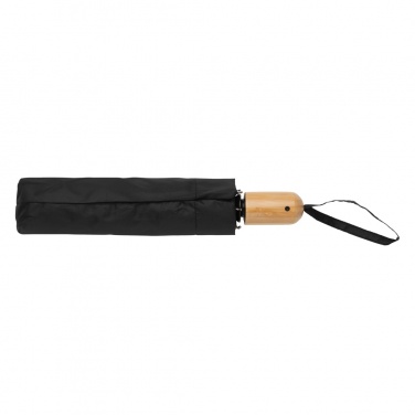 Logotrade liikelahjat mainoslahjat tuotekuva: 21" Impact AWARE™ RPET 190T auto open/close bambusateenvarjo