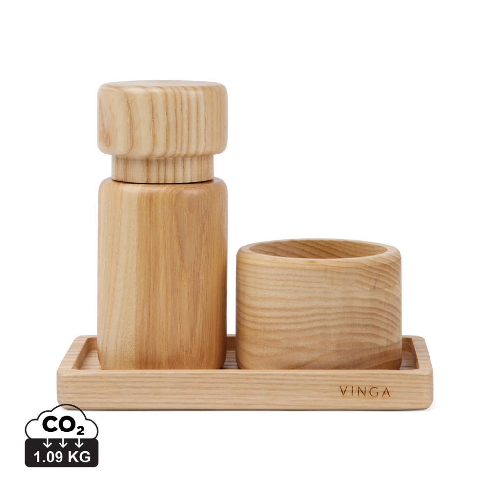 Logotrade mainostuote tuotekuva: VINGA Retro FSC® tuhka puu-pippuri- ja suolasetti