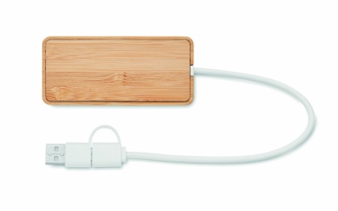 Logotrade liikelahjat kuva: 3 portin USB-keskitin bambua