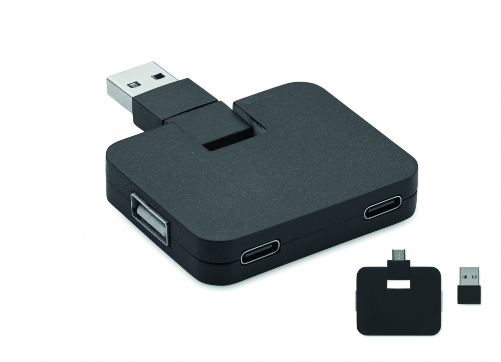Logo trade liikelahja kuva: 4-porttinen USB-keskitin