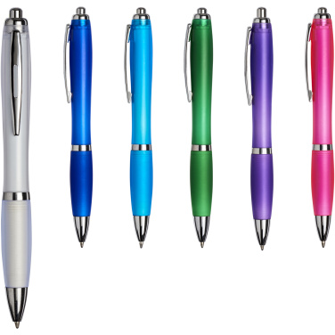 Logotrade mainoslahjat kuva: Curvy ballpoint pen with frosted barrel and grip