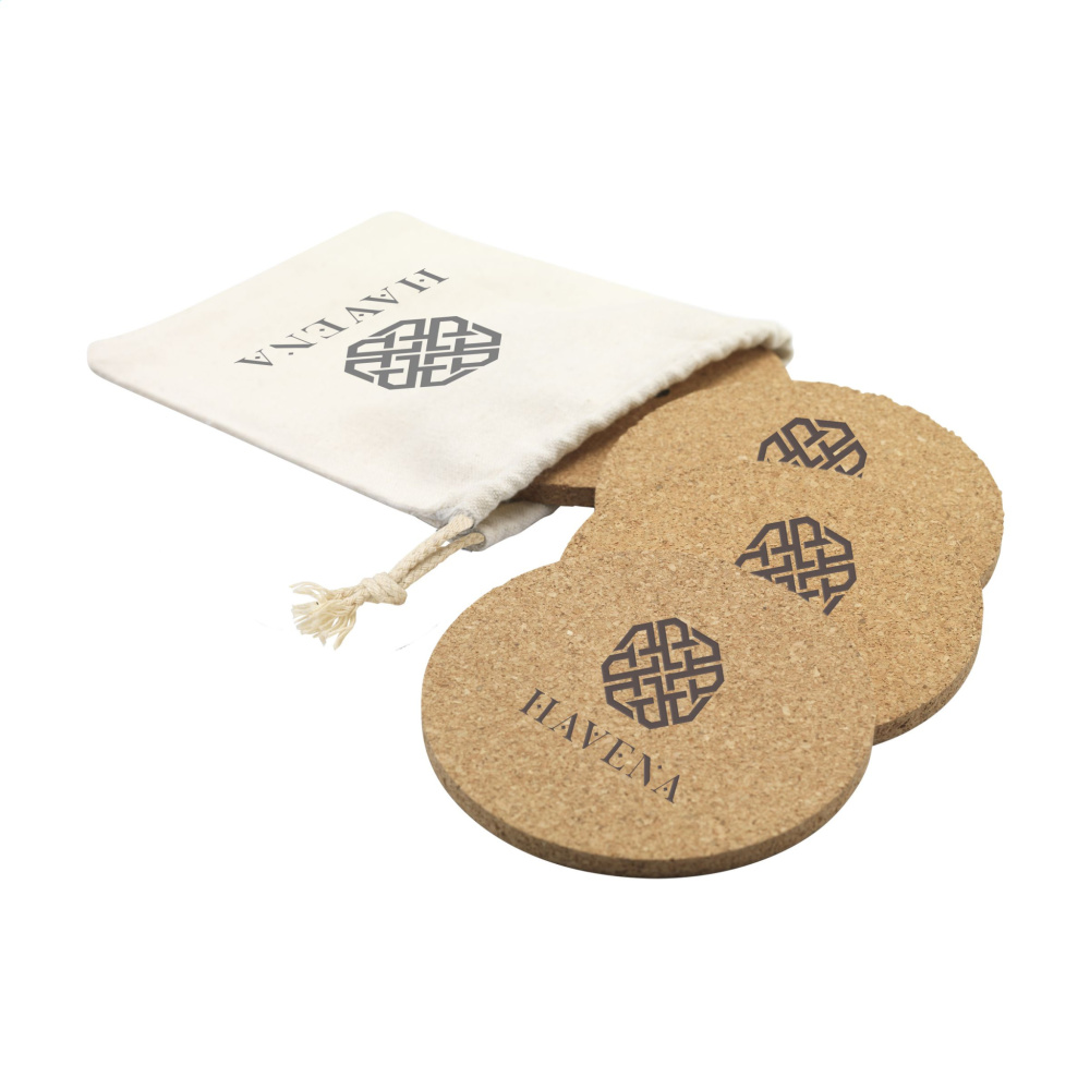 Logo trade liikelahja mainoslahja tuotekuva: Cork Coaster Set