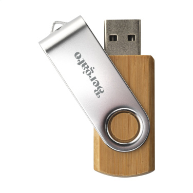 Logotrade liikelahja tuotekuva: USB Twist Bamboo 8GB