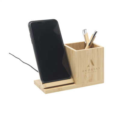 Logotrade liikelahja mainoslahja kuva: Bamboo Boss 15W laturi/kynäpidike
