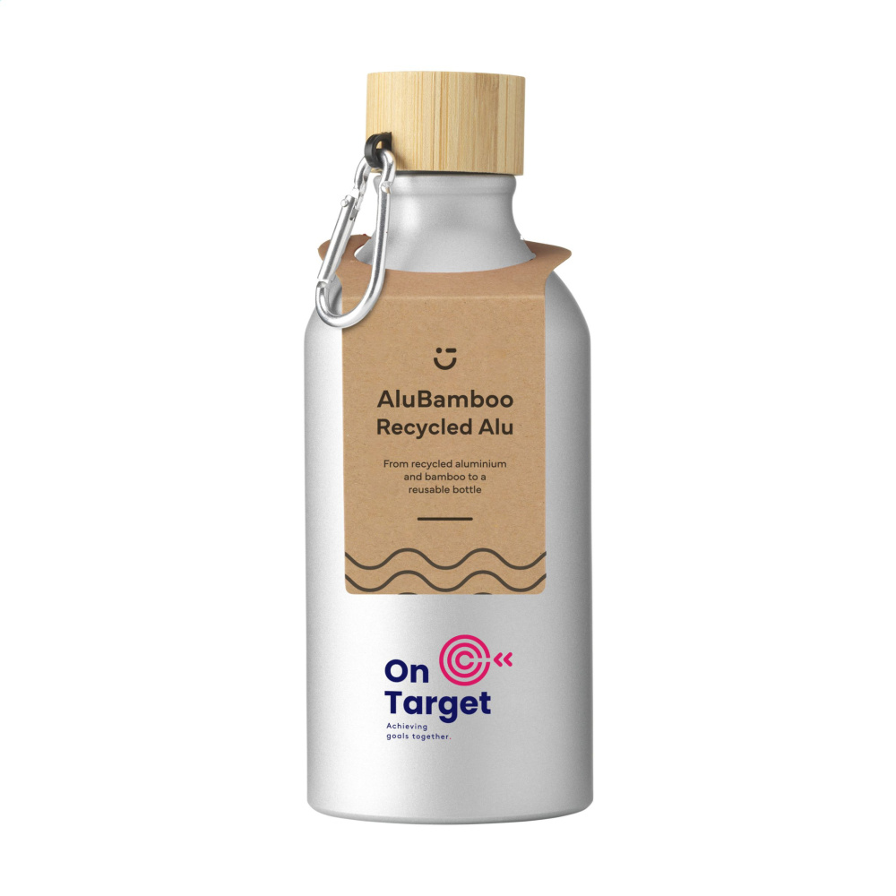 Logotrade liikelahja mainoslahja kuva: AluBamboo GRS Kierrätetty Alu 500 ml vesipullo