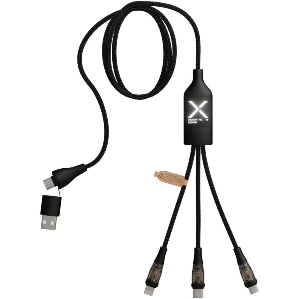Logo trade mainostuotet tuotekuva: SCX.design C50 100 W:n / 5 A:n pikalataava 5-in-1-kaapeli digitaalisella näytöllä
