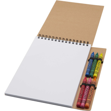 Logotrade mainoslahja ja liikelahja kuva: Doodle pehmeäkantinen A5-muistivihko- ja väriliitusetti kierteellä