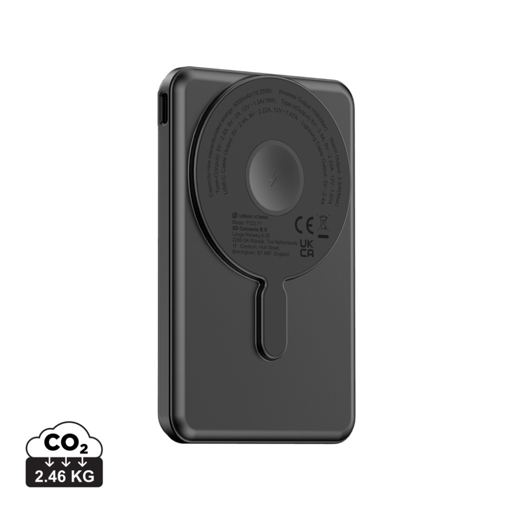 Logotrade mainoslahja tuotekuva: Urban Vitamin Redwood 5in1 5000mah 20W PD tehopankki
