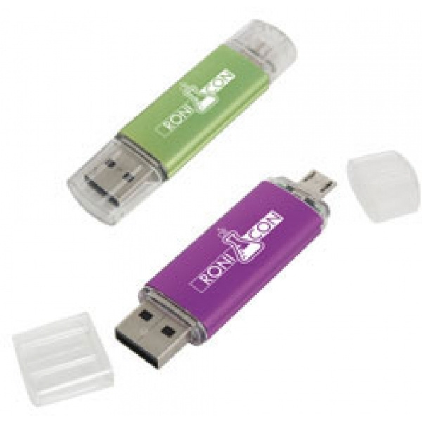Logo trade liikelahjat mainoslahjat kuva: Metalli- ja muovinen OTG-USB-tikku