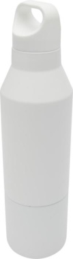 Logotrade mainoslahja tuotekuva: Odessy 600 ml:n RCS-sertifioitu kierrätetystä ruostumattomasta teräksestä tehty termospullo 300 ml:n kupilla
