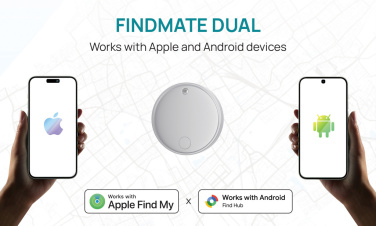 Logo trade mainoslahjat ja liikelahjat kuva: Findmate Dual RCS -esinepaikannin, kierrätysmuovia, IPX5