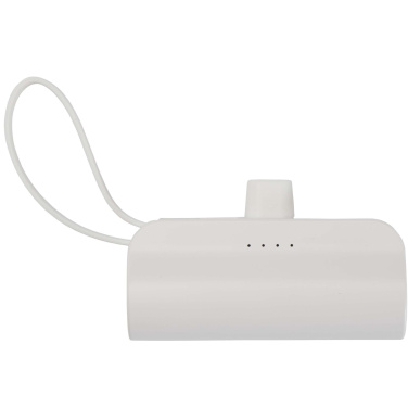 Logo trade liikelahjat mainoslahjat kuva: Alnair 5 000 mAh:n ja 10 W:n kierrätetystä muovista valmistettu Type-C-varavirtalähde, jossa sisäänrakennettu jalusta ja 2-in-1-kaapeli