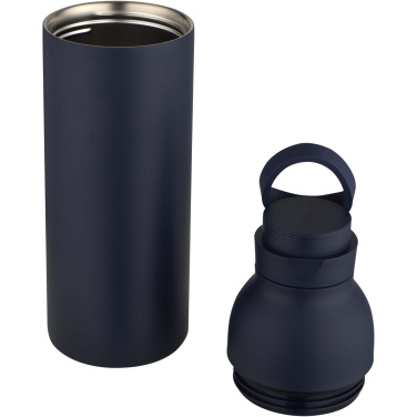 Logotrade liikelahja mainoslahja kuva: Illuminate 650 ml:n RCS-kierrätetty, ruostumattomasta teräksestä valmistettu kaksiseinämäinen vesipullo, jossa on kolmiosainen kansisetti