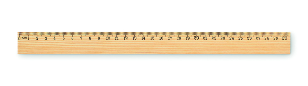 Logo trade liikelahja mainoslahja tuotekuva: Puinen viivoitin 30cm