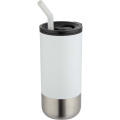 Grayson 480 ml:n RCS-kierrätetty, eristetty juomamuki pillillä, Valkoinen