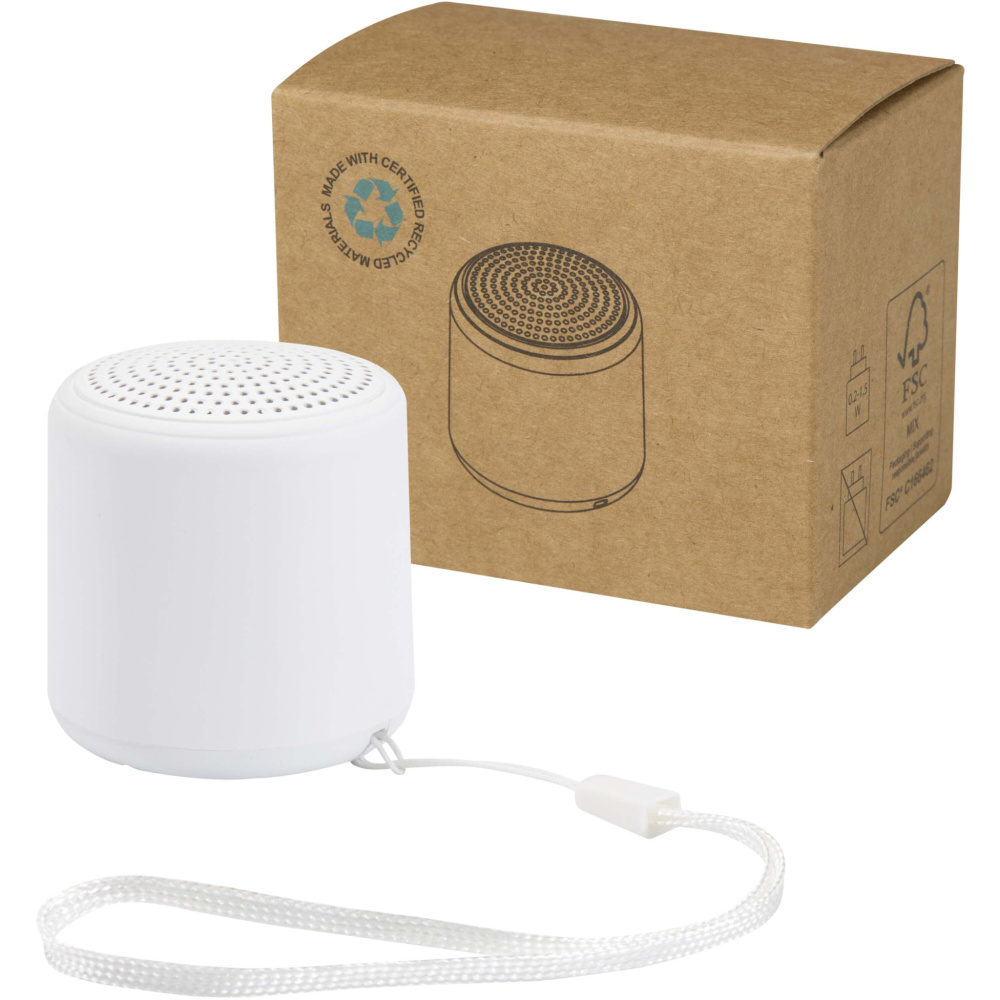 Logo trade mainostuotet tuotekuva: Velkis 3 W:n kierrätysmuovista valmistettu langaton Bluetooth®-kaiutin