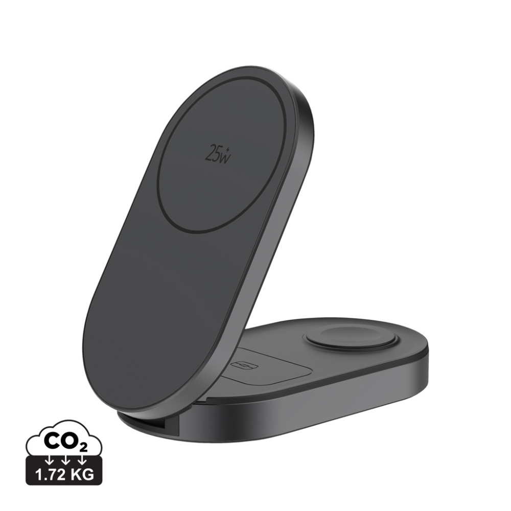 Logo trade mainostuote kuva: Quantum ultra-nopea 3-in-1 25 W taitettava langaton laturi