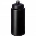 Baseline® Plus grip 500 ml sportinis sportinis butelis su dangteliu, Vientisa juoda