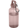 Oregono 400 ml RCS sertifikuotas perdirbto plastiko vandens butelis su karabinu, Dulkėta rožinė