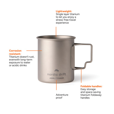 Logotrade reklaminės dovanos nuotrauka: „Nordic Drift Trail Ultra Light Titanium“ 450 ml puodelis