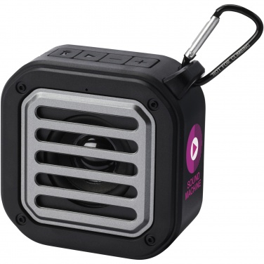 Logotrade korporatīvās dāvanas foto: Solo 3W IPX5 RCS otrreizējās plastmasas saules Bluetooth® skaļrunis ar karabīni 