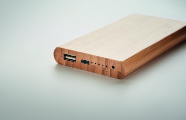 Logotrade dāvanas foto: 6000 mAh Bambusa jaudas banka