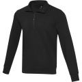 Skārda unisex Aware™ pārstrādāts ceturtdaļas rāvējslēdzēja džemperis, Vienkrāsains melns