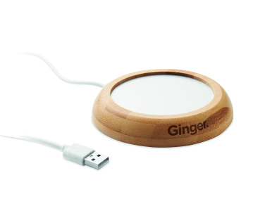 Logotrade ziemassvētku dāvanas foto: Bambusa krūzīšu sildītājs ar USB