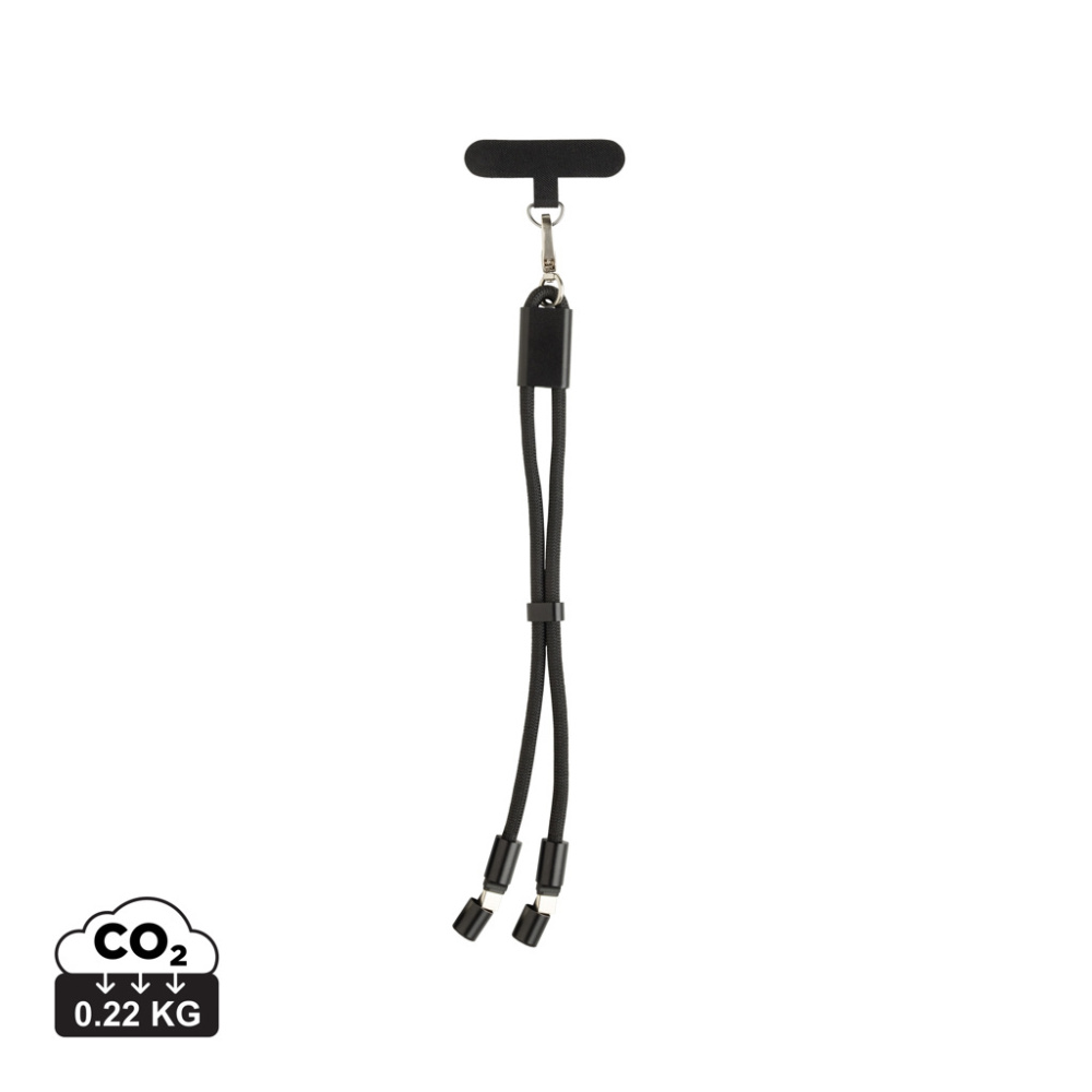 Logotrade ziemassvētku dāvanas foto: LoopAmp RCS RPET regulējama telefona siksniņa ar 60 W kabeli