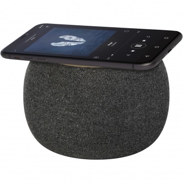 Лого трейд pекламные продукты фото: Bluetooth®-динамик и беспроводное зарядное устройство из бамбука/переработанного ПЭТ-пластика Ecofiber