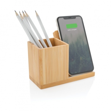 Логотрейд pекламные продукты картинка: Беспроводное зарядное устройство Calgary Bamboo 10 Вт