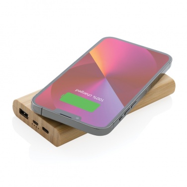 Лого трейд pекламные подарки фото: Беспроводной внешний аккумулятор Bamboo 8.000 мАч 5 Вт