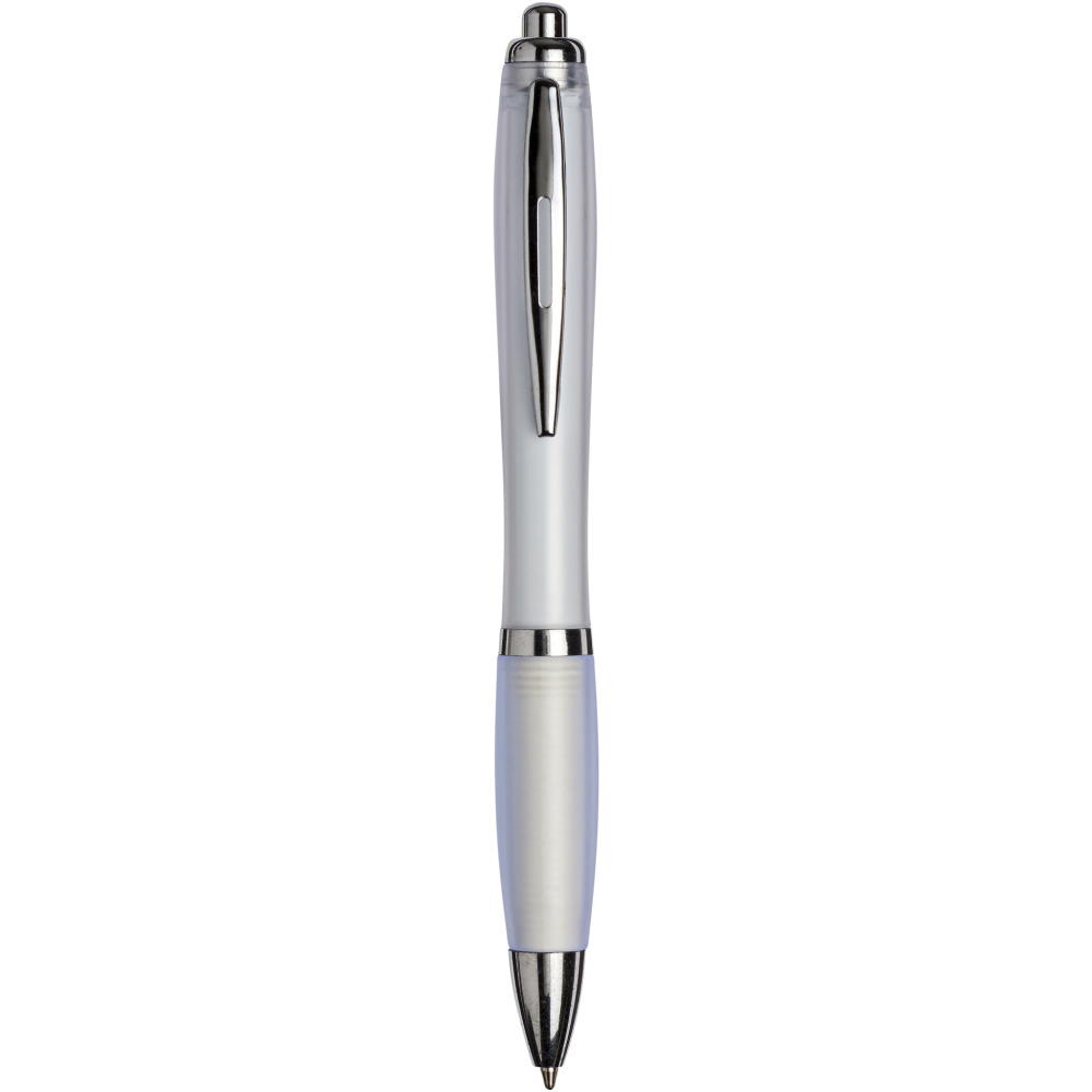 Логотрейд бизнес-подарки картинка: Curvy ballpoint pen with frosted barrel and grip