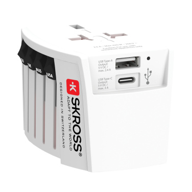 Лого трейд pекламные продукты фото: Адаптер SKROSS World Travel MUV 2-полюсный с USB A и C