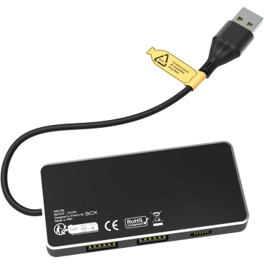 Лого трейд бизнес-подарки фото: SCX.design H20 USB-концентратор 8-в-1 с двойным входом и 6 портами