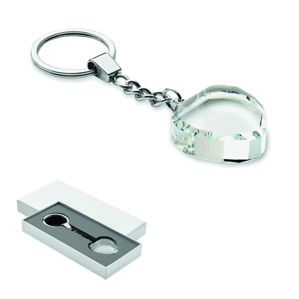Логотрейд бизнес-подарки картинка: Glass heart award key ring
