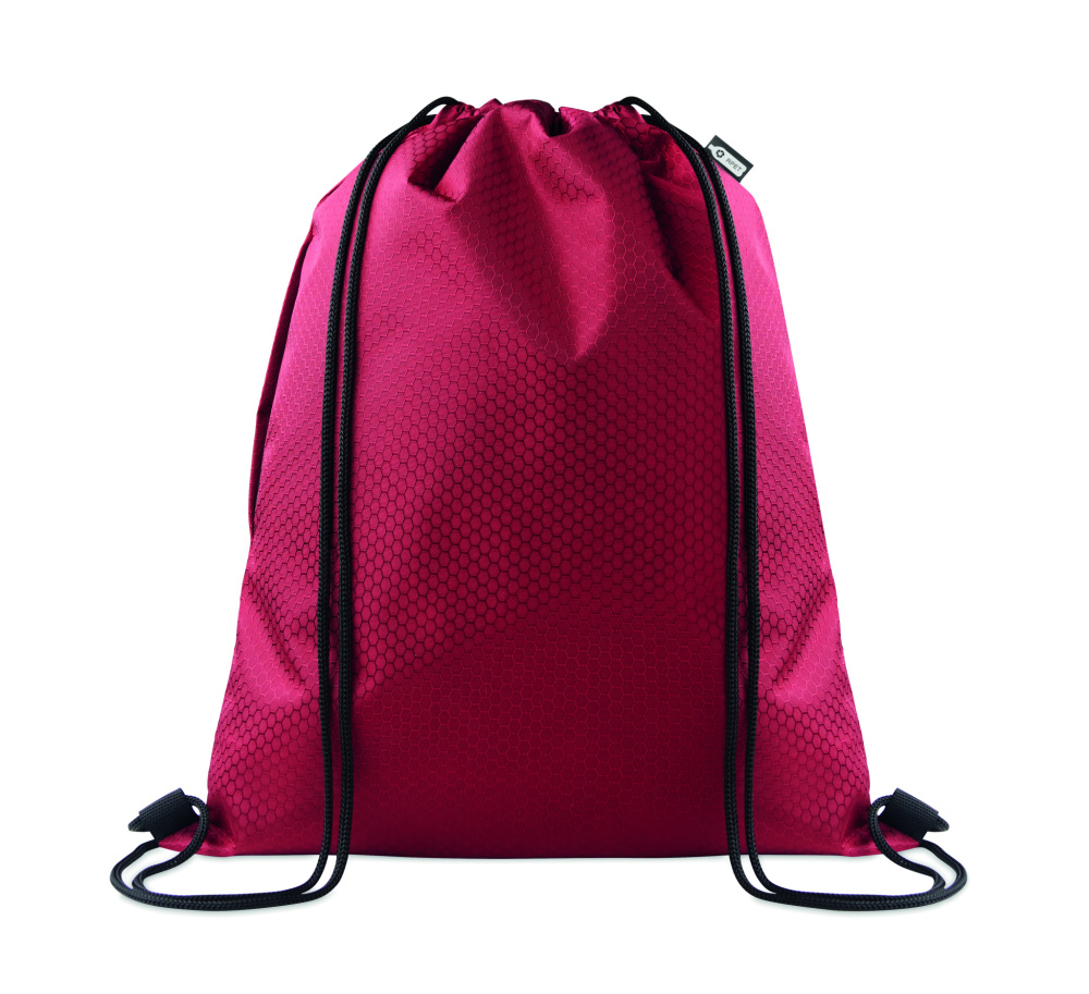 Логотрейд pекламные подарки картинка: Drawstring bag in 420D RPET