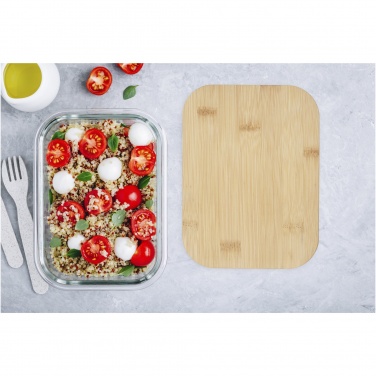 Logotrade profilreklam bild: Roby lunchlåda i glas med bambulock
