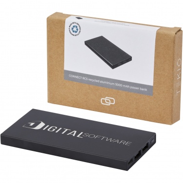 Logotrade profilprodukter bild: Connect 5 000 mAh powerbank av återvunnen aluminium