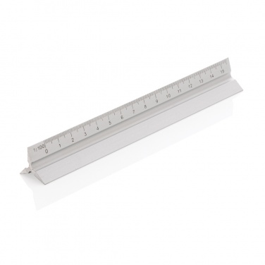 Logotrade presentreklam bild: 15cm triangulär aluminiumlinjal