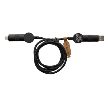 Logotrade profilprodukter bild: Oakland 6-i-1 kabel RCS återvunnen rplast m.  snabbladdning