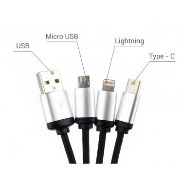 Logotrade profilreklam bild: 3-i-1-kabel med upplyst logotyp för gravering, RXD-368